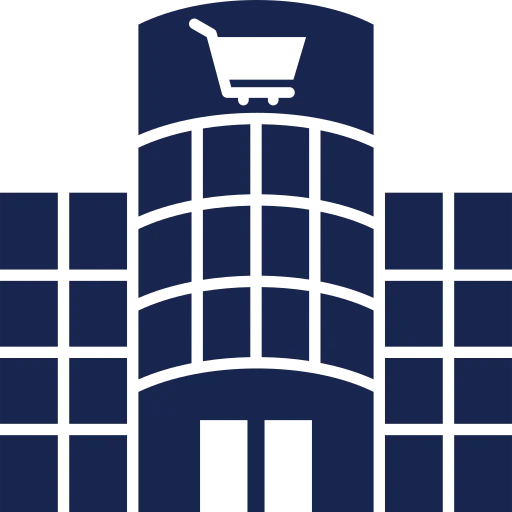 Icon of a stylized satellite with solar panels and a central cylindrical body.
